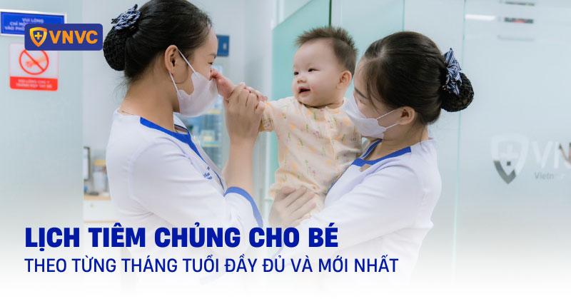 Bảng hoặc biểu đồ thể hiện lịch tiêm chủng tổng quát cho trẻ em
