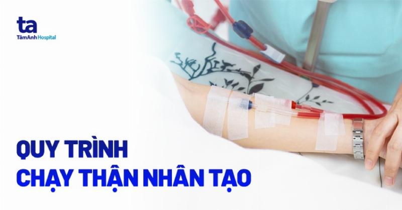 Sơ đồ mô tả chi tiết quy trình chạy thận nhân tạo và hoạt động của máy lọc máu