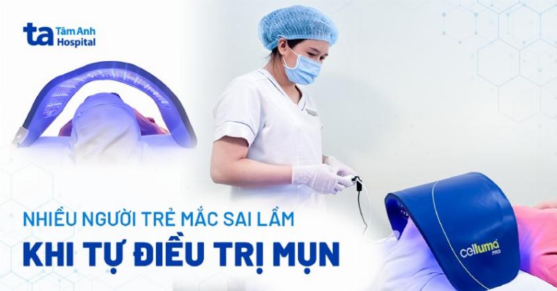 Hình ảnh minh họa các sai lầm phổ biến khi trị mụn mủ như tự nặn sai cách, sử dụng nguyên liệu gây kích ứng