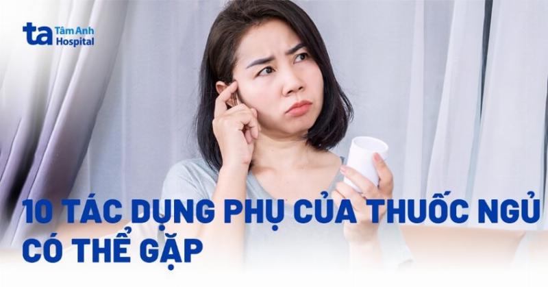Hình ảnh minh họa các tác dụng phụ thường gặp của thuốc ngủ như buồn ngủ ban ngày, chóng mặt, biểu đồ thể hiện sự suy giảm nhận thức, nhắc nhở người đọc về những cái giá ngoài việc thuốc ngủ giá bao nhiêu.