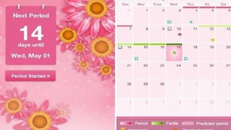 Hình ảnh một người dùng sử dụng ứng dụng theo dõi vòng kinh nguyệt trên điện thoại